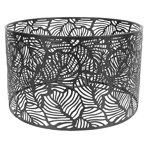 Beaupretty Decorative Drum Lamp Shade: Hollow Out Replacement Metal Lamp Shade E27/ E14Clip On Bulb Ceiling Pendant Fixture For Table Wall Floor Ceiling Lamp Black #TOP3