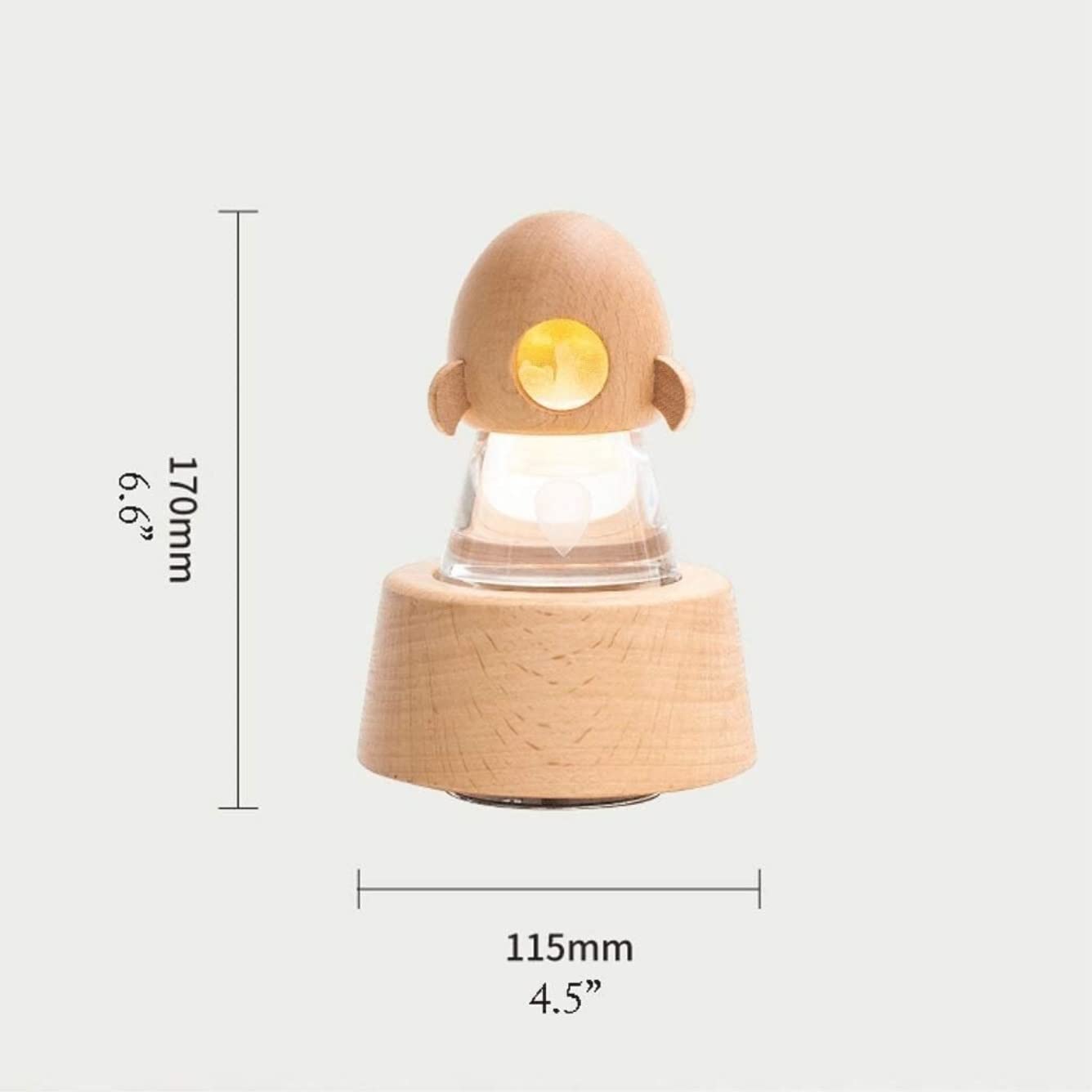 Pozytywka pozytywki Pozytywka Z Kryształowej Kuli Drewniana Obrotowa Z Oświetleniem Indukcyjnym LED Lampka Nocna Pozytywka Na Urodziny Pozytywka Prezent(B)