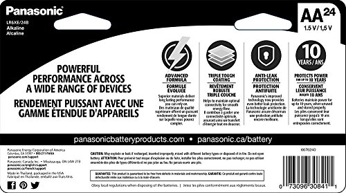 Image of Panasonic Energy Corporation LR6XE /24B Platinum Power AA Alkaline Batteries, Pack of 24