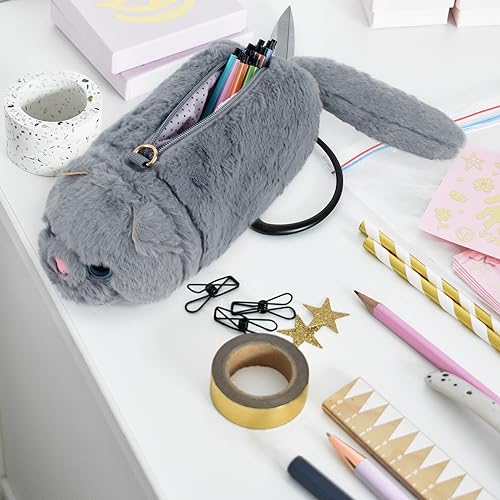 Image of Minache Women Mini Cat Plush Crossbody Bag Shoulder Bag Stationery Pouch Ladies Cosmetic Bag