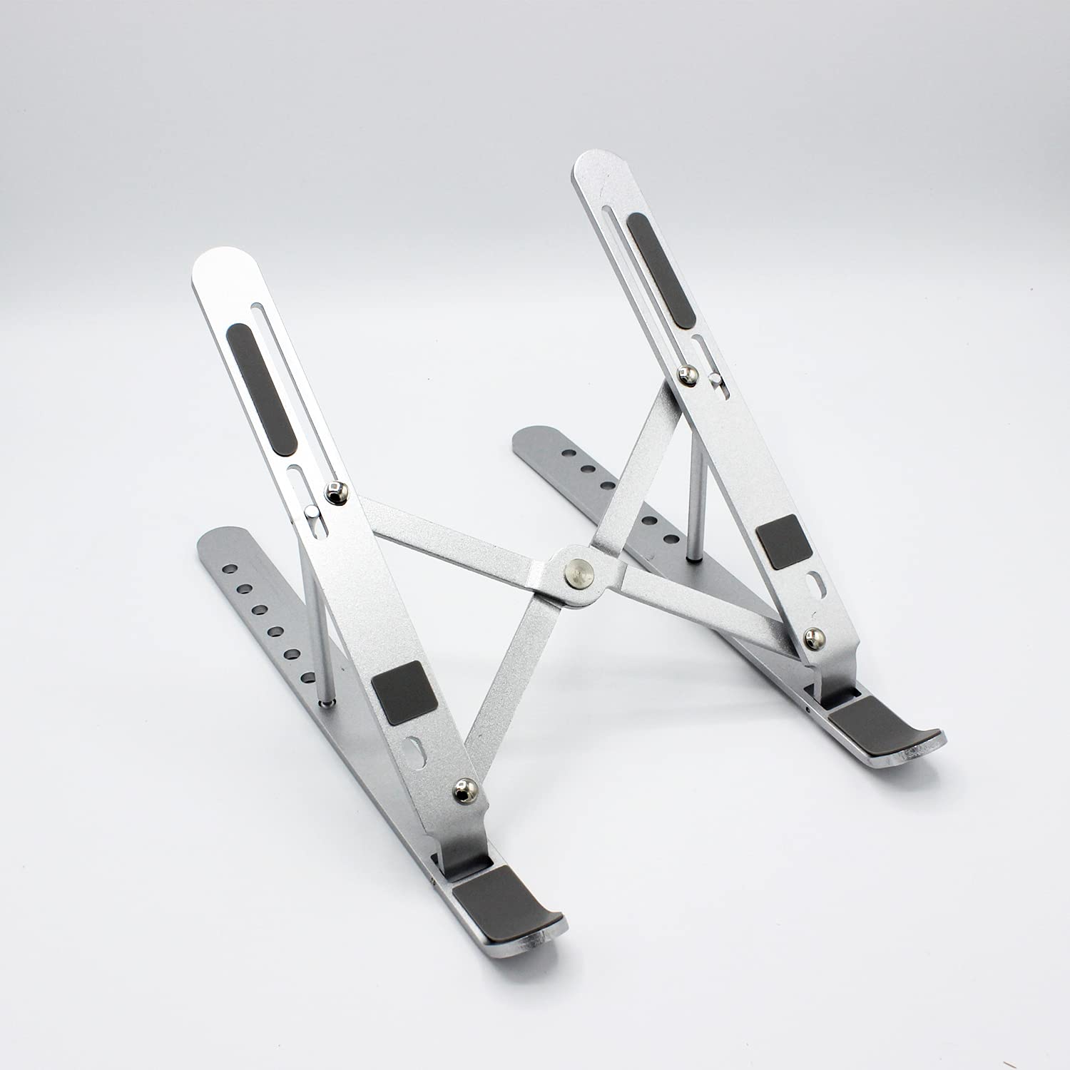 KIQ Adjustable Ergonomic Laptop Stand for Desk Height (Up to 20") Laptop Riser Computer Stand for Laptop, Portable Desk Laptop Stands Fits Laptops 10 to 15 Inches, Aluminum Folding Laptop Stand