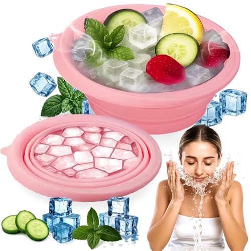 Image of Ice Face Bowl for Skin Care, Foldable Ice Water Bowl for Facial Dip, Reusable Cooling Bowl for Spa, Cold Therapy Bath Bowl for Beauty, Portable Ice Facial Bowl for Daily Skincare (Purple)