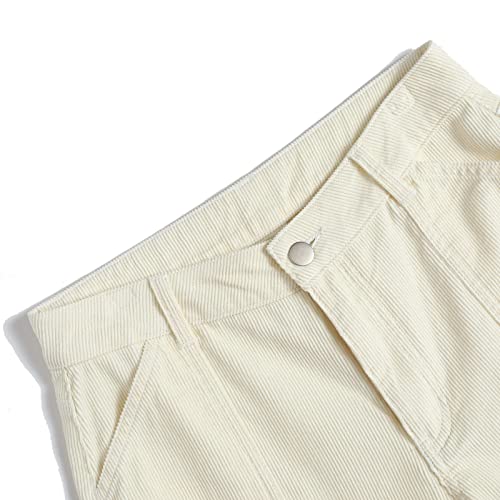 Women's Casual Corduroy Loose Fit Wide Leg Trousers Cargo Pants with Pockets3
