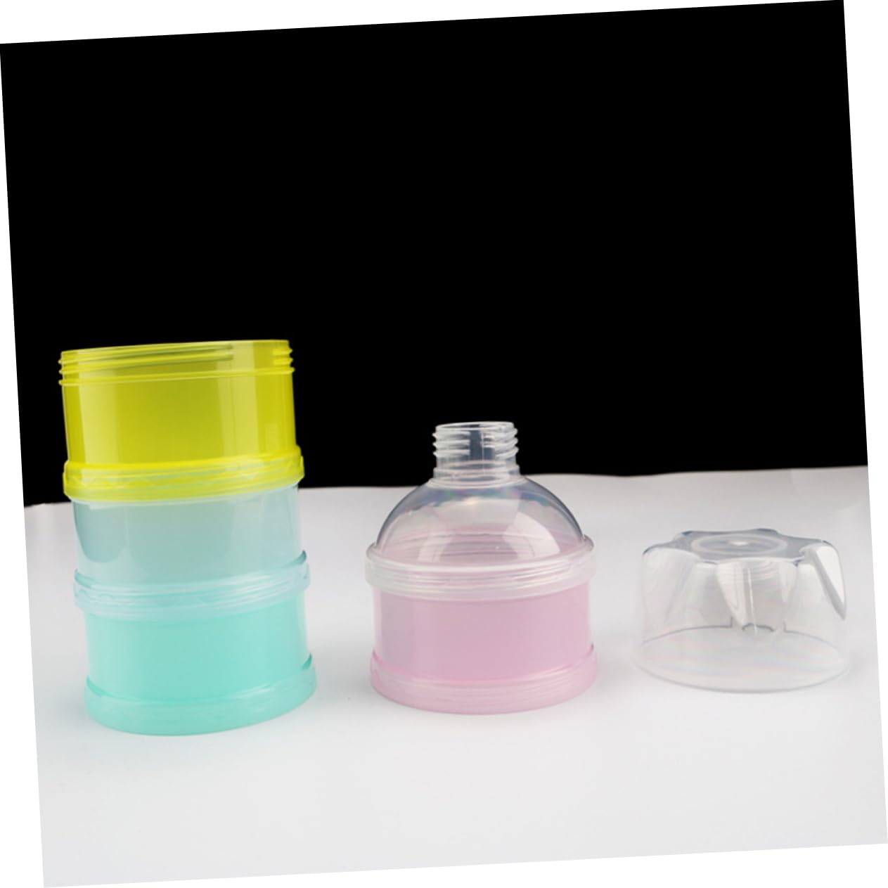 BESPORTBLE Twist Lock Milk Powder Dispenser Stackable Portable Container for Snacks Easy Pour Sprout for Travel and Home Use Dishwasher Safe Secure Screw Lid