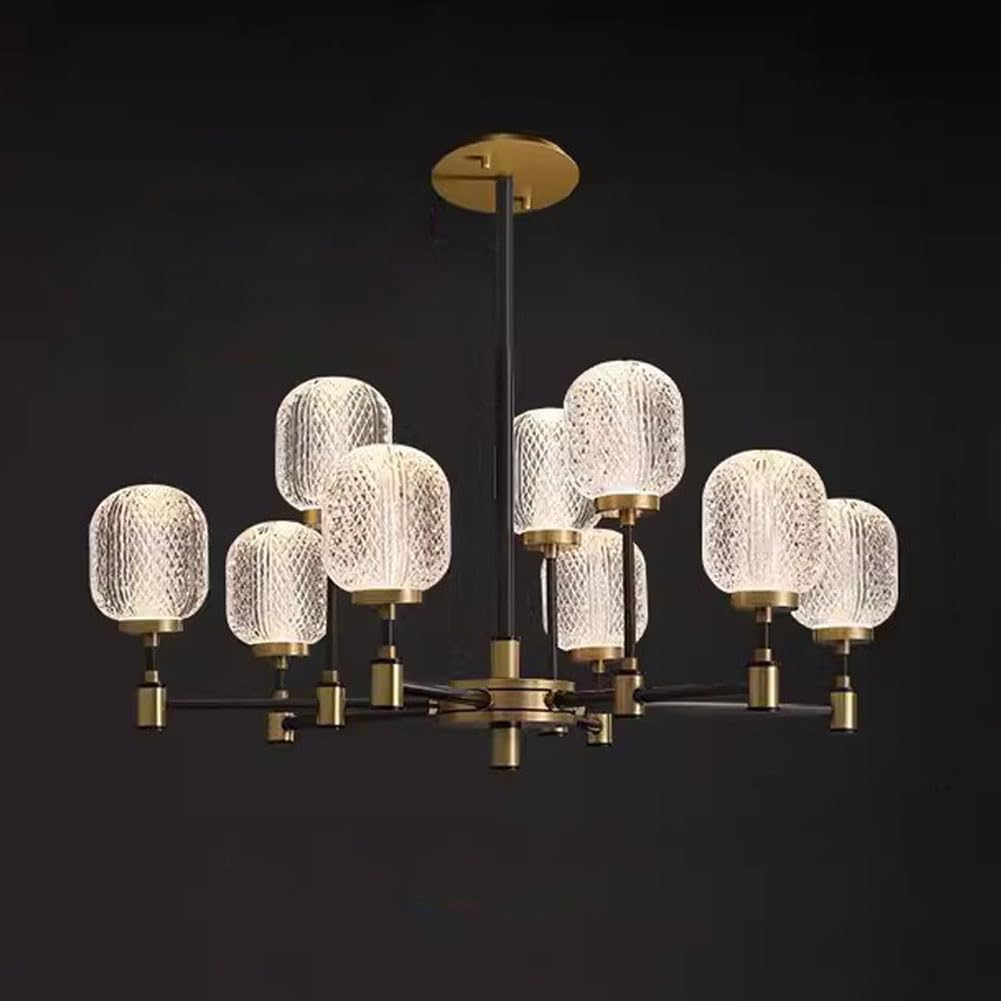 Designerska lampa do salonu, nowoczesny wystrój, wnętrze domu, wyjątkowa lampa, oświetlenie dekoracyjne, w całości miedziane, luksusowe, 9 głowic