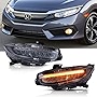 JDMSPEED New Type-R Style Headlight Led DRL+Sequential Turn Signal Replacement For Honda Civic 2016-2018
