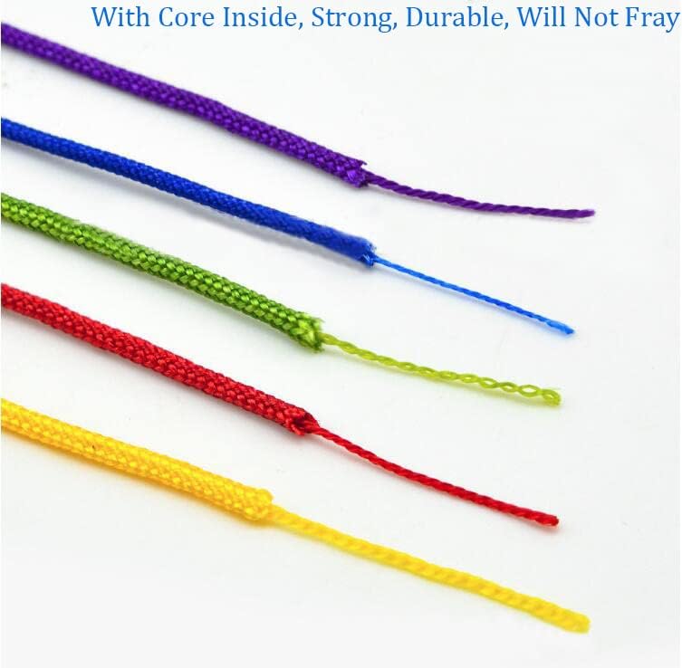 Miniatura 7 de KONMAY 1 rollo de cuerda de nailon para hacer pulseras de 150 yardas, trenzado de nailon Shamballa Macramécordón de cuentas, cordón de nudo chino,
