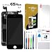for iPhone 6S Plus Screen Replacement Black 5.5" LCD Display with 3D Touch Screen Digitizer Full Assembly + Front Camera + Earpiece + Free Screen Protector + Repair Tools Kit (Black)