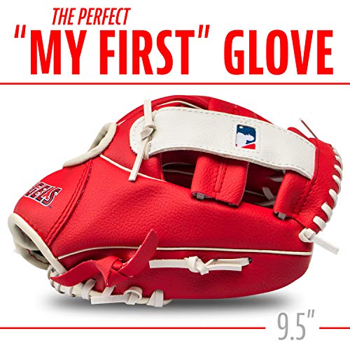 Franklin Sports MLB Youth Teeball Glove and Ball Set - Kids Los Angeles Angels Baseball and Teeball Glove and Ball - Perfect First Kids Glove - 9.5" - image 3