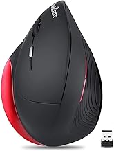 Perixx PERIMICE-718 Left Handed Wireless Mouse - Ergonomic Vertical Design - Programmable 5 Buttons
