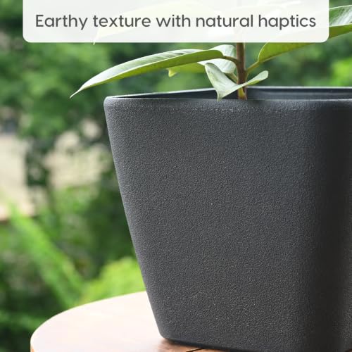 Image of Eha Earth-Friendly Daisy 9 inch Pots and Planters Made with Rice Husk, Set of 2