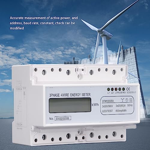 Medidor de Energia Elétrica, LCD 35 Mm Montagem Em Trilho DIN Plástico 3x220V/380V Monitor de Energi