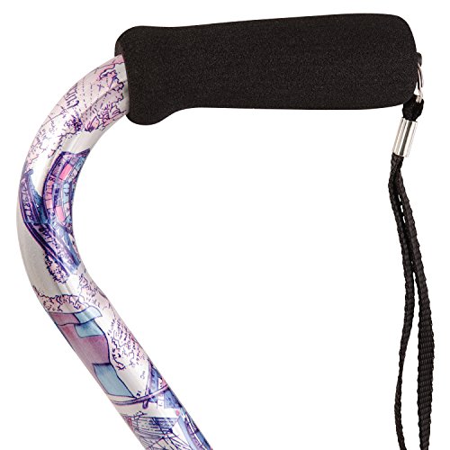 DMI Adjustable Designer Walking Cane with Offset Handle, Nautical - Thumbnail 3