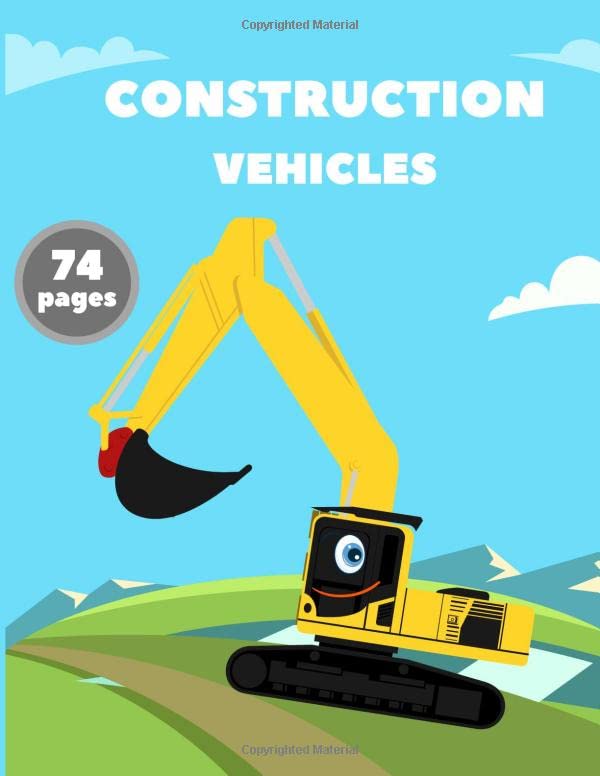 Contruction Vehicles: Coloring Book For Kids Stress Relieving Activity Book Construction Site