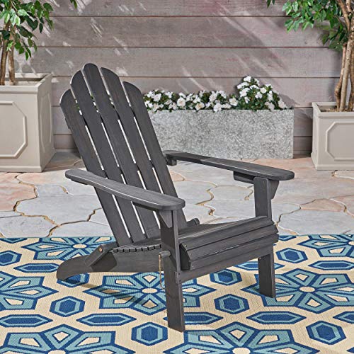 Christopher Knight Home Cara Outdoor Foldable Acacia Wood Adirondack Chair, Blue Finish - Image 5