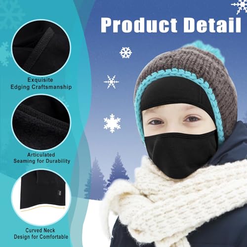2 Pack Kids Balaclava Face Mask for Boys Girls, Windproof Winter Hat Ski Mask for Cold Weather, Breathable Face Warmer for Sports -123