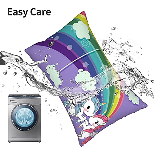 Girls Personalized Cute Pillowcase - Customized For Kids - Soft Fabric - Standard Pillow Size - Unicorns Rainbow Cloud Design - Sleep, Nap Girls Pillowcase - 20X30，Purple #TOP1