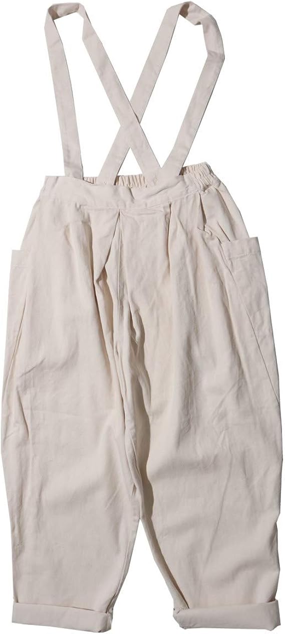 Amazon サスペンダーパンツ レディース 大きいサイズ デニム デニムパンツ スラブ サスペンダー付き バルーンパンツ ウエストゴム ゴム ゆったり ハイウエスト ジーンズ 通販