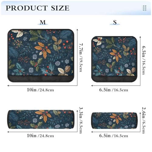 Image of 2 Pack Seatbelt Covers Seat Belt Cover Pad for Adults Boys Girls Car Seat Strap Covers Pads Cushion Universal Shoulder Strap Pad Protector for Backpack Camera Bag 6.5 Inch Vintage Blue Holly Leaves