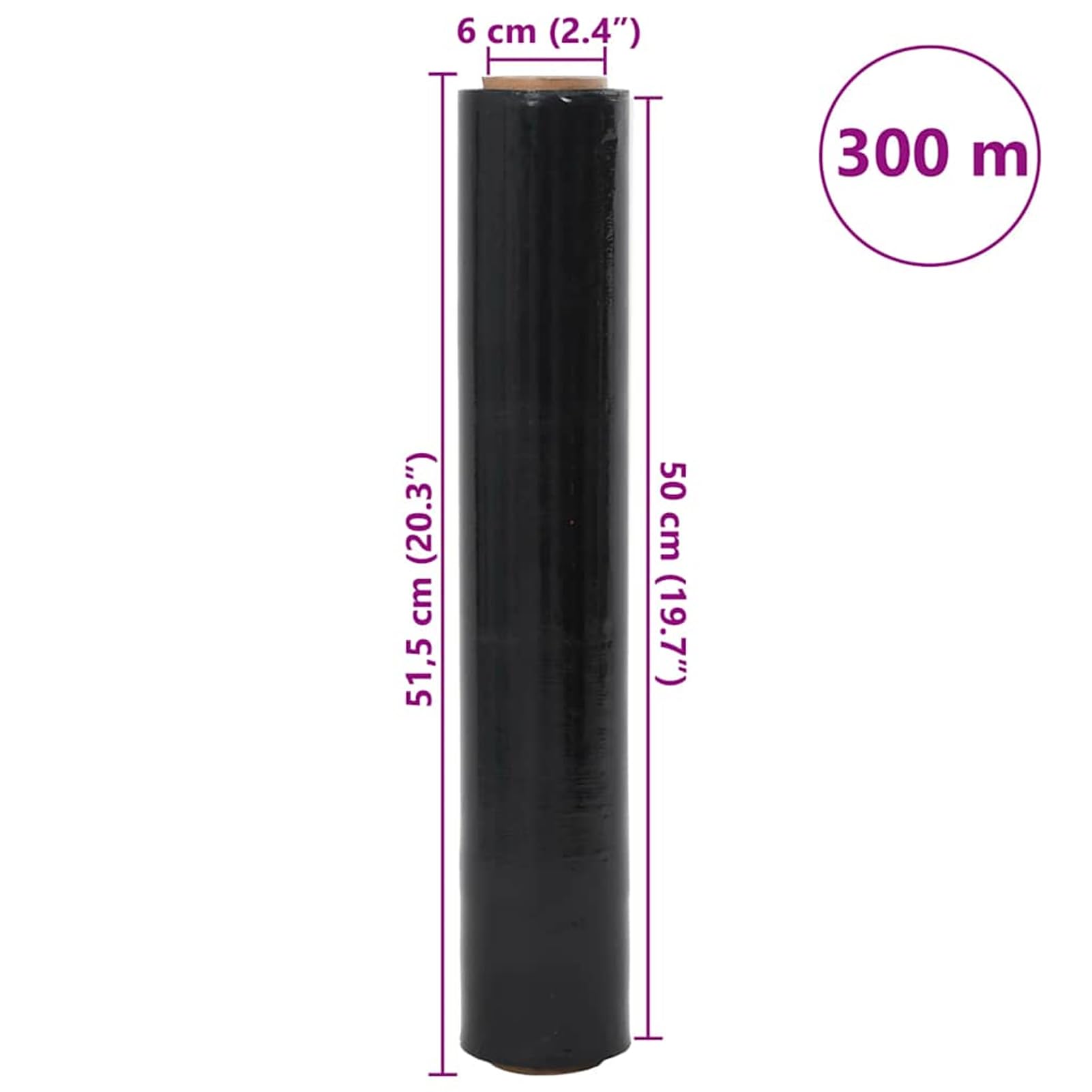 Film Estensibile 6 pz Nero 30 ¦Ìm 50 cm x 300 m