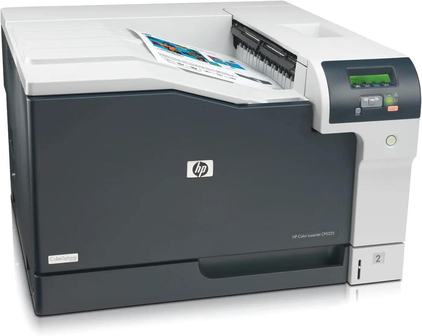 HP Color LaserJet CP5225n CE711A, Stampante a Singola Funzione A3, Stampa Fronte e Retro Manuale a colori, 20 ppm, USB, Ethernet, HP Smart, Schermo retroilluminato a 2 righe, No WiFi, No Fax, Bianca