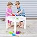 PlayBuild Kids 4 in 1 Play & Build Table Set for Indoor Activity, Outdoor Water Play, Toy Storage & Building Block Fun Includes 2 Toddler Chairs