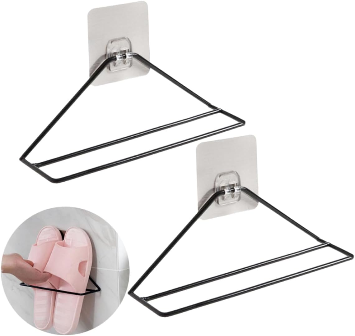 PRETYZOOM 6pcs Wrought Iron Wall-Mounted Shoe Rack for Space-Saving Storage Triangle Slippers Organizer for Entryway and Closet Iron Shoes Holder