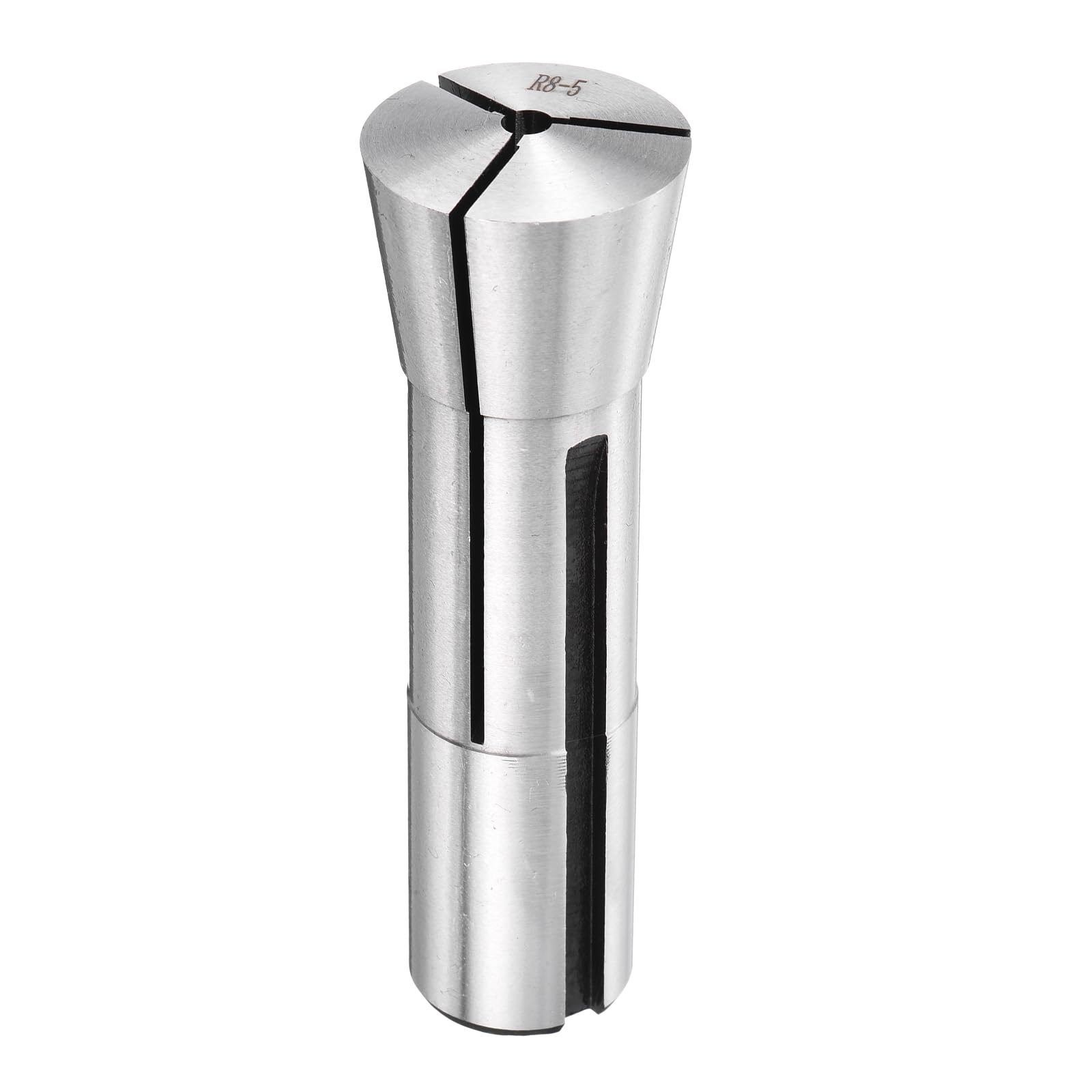 sourcing map R8 5mm (3/16") Round Collet 7/16-20UNF Thread R8 Precision Round Spring Collet Mill Chuck Holder 0.015mm Accuracy for CNC Engraving Machine Milling Lathe Tool, Silver