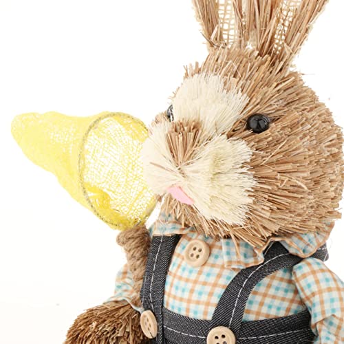 NC Coelho de palha 35 cm decoração de festa coelhinho para decoração de de páscoa interna - cinza es