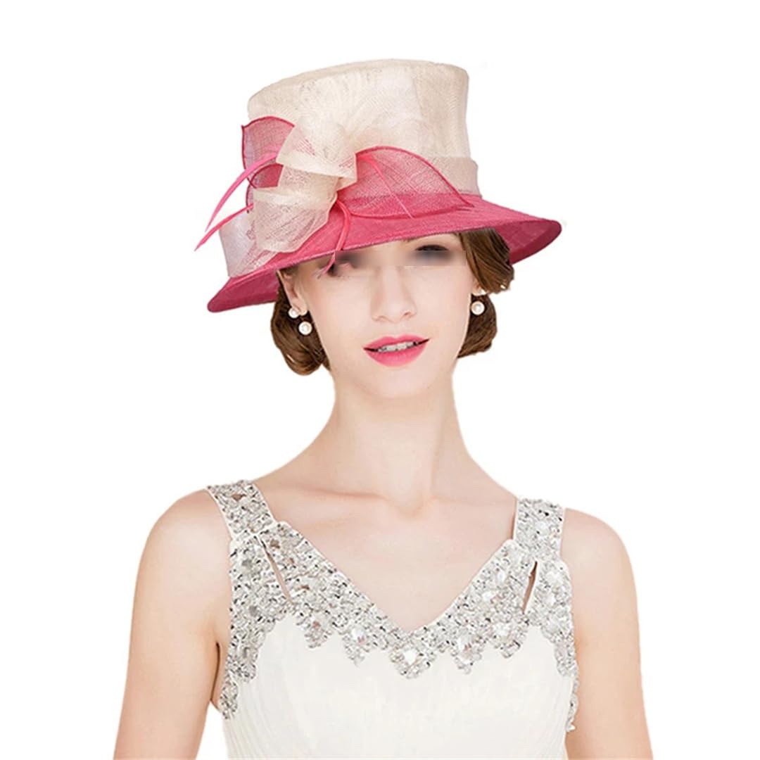 Yeuyyben Cappelli da sposa da donna, alla moda, estivi, piatti, da spiaggia, per il sole