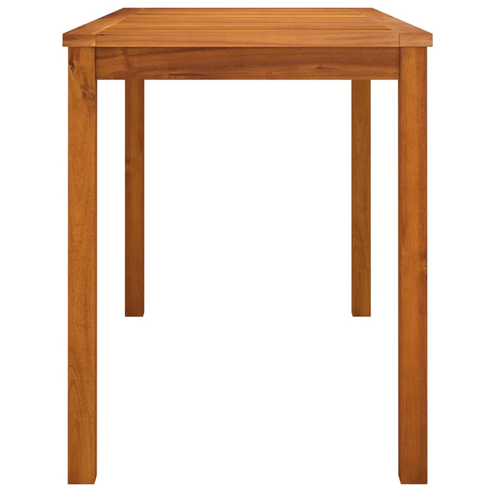 Stół ogrodowy 110 x 55 x 67 cm z litego drewna akacjowego, prostokątny stół z metalową ramą, blat o wyglądzie drewna do ogrodu