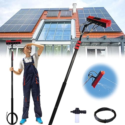 Brosse à eau de nettoyage télescopique pour fenêtre, toit et panneau solaire