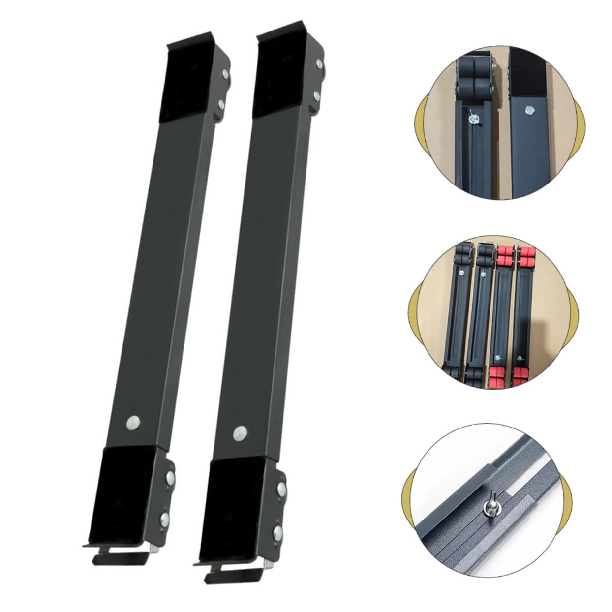 Base Ajustable Para Electrodomésticos Ruedas De Refrigerador y Lavadora, Estructura Metálica Resistente Bloqueo Antivibración, Soporte Estable Para Lavadoras y Secadoras, Para Uso Doméstico