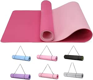 Good Nite Esterilla de yoga para ejercicio, fitness, extra gruesa, antideslizante, para deportes, pilates, gimnasio, resistencia con correa de transporte, 183 x 61 x 0,6 cm