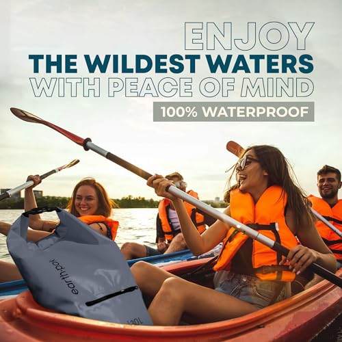 Image of Earth Pak- Waterproof Dry Bag with Front Zippered Pocket Keeps Gear Dry for Kayaking, Beach, Rafting, Boating, Hiking, Camping and Fishing with Waterproof Phone Case