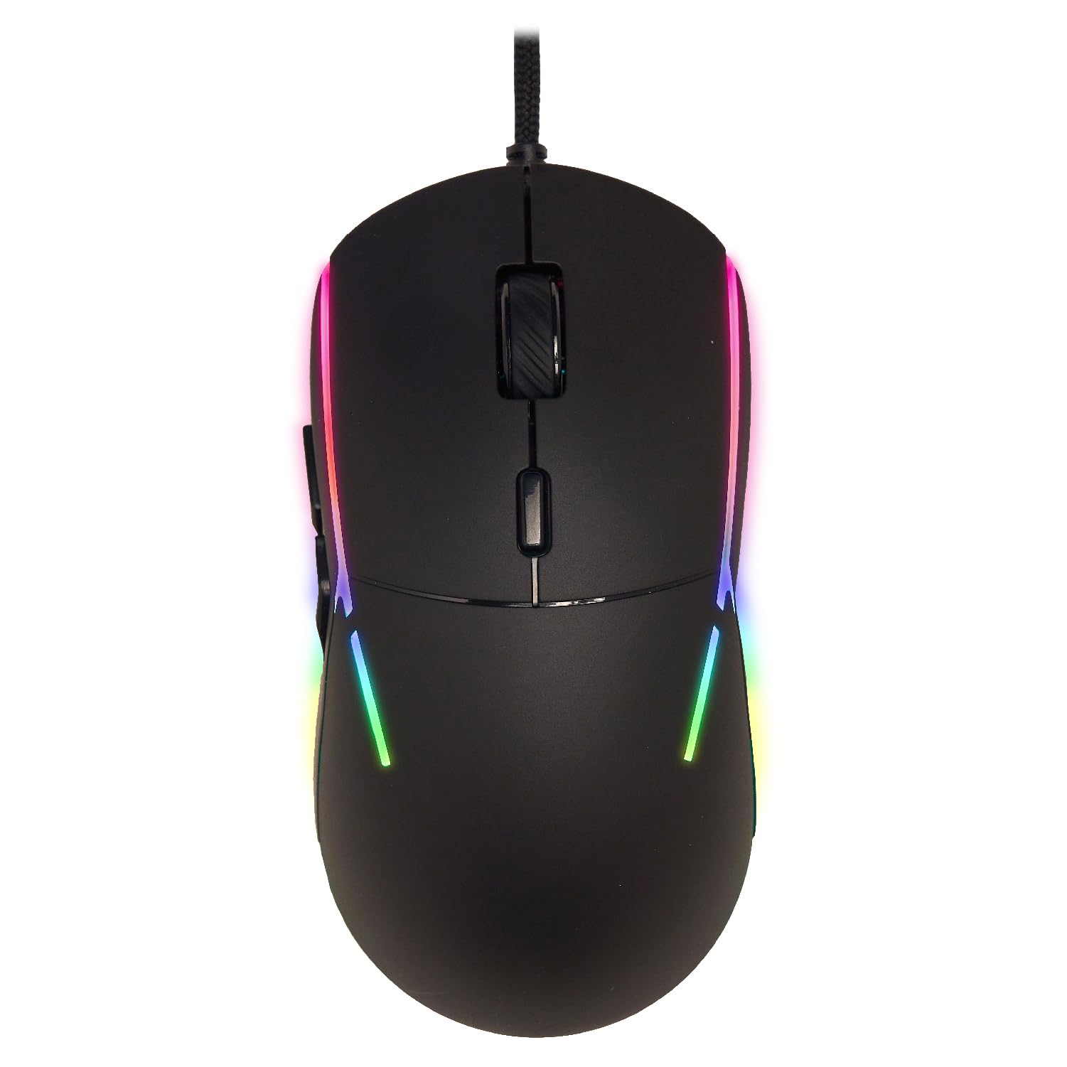 SPYCO Action MO-102, Ergonomic Gaming Mouse with High Performance, Chipset PMW 3360, 12.000 DPI, Polling Rate 1000Hz, RGB light, Weight 96 Grams, 6 Programmable Buttons, Paracord Wire