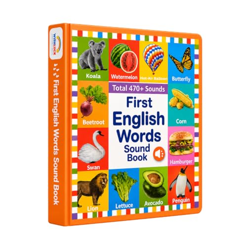 Advanced English Vocabulary Sound Book for Kids 2-6 Years | 470+ Sounds, 13 Themes | Talking Educational Toy | Interactive Musical Learning Book for T