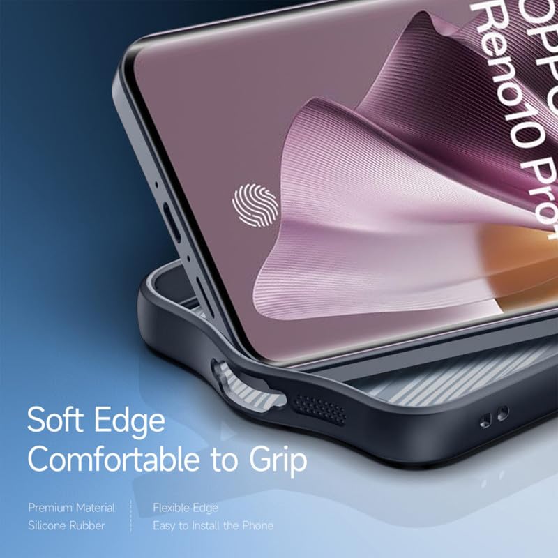 Image of Mr. Case Back Cover Compatible with Oppo Reno 10 Pro Plus 5G | 360 Degree Protection | Shockproof Transparent Hard Back Shockproof Bumper - PC & TPU, Black Bumper