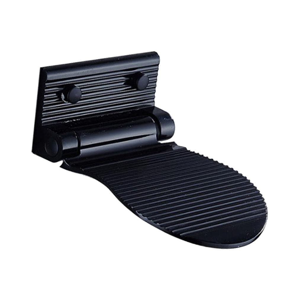 LoveinDIY Wall Mounted Shower Foot Rest Shaving Legs for Bathrooms, Fold-up Aluminum Shower Foot Polished Silver/Black Finish, Black