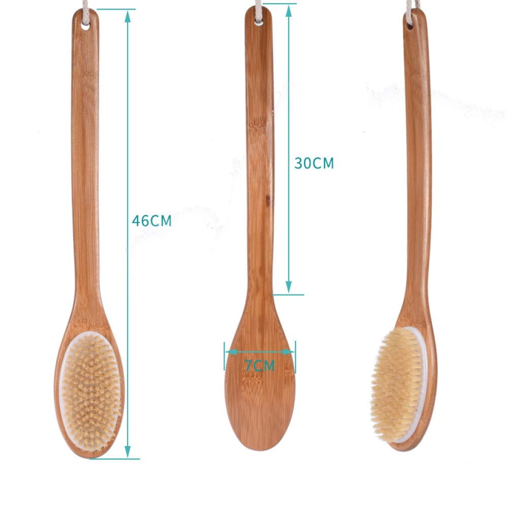 Szczotka pod prysznic Szczotka do kąpieli Szczotka do kąpieli naturalna Szczotka do kąpieli do masażu Szczotka do masażu ciała z długiej drewnianej szczotki pod prysznic Szczotki do ciała po