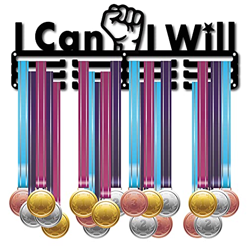 CREATCABIN I Can I Will Medaille Houder Medailles Display Stand Muur Mount Hanger Decor Rvs Opknoping Home Badge Opslag Thuis Badge Opslag voor Running Marathon Voetbal Gymnastiek Meer dan 60 medailles - Image 3