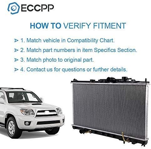 ECCPP Radiator CU2405 Replacement fit for 2000-2005 for Mitsubishi Eclipse 2.4L 3.0L CU2405