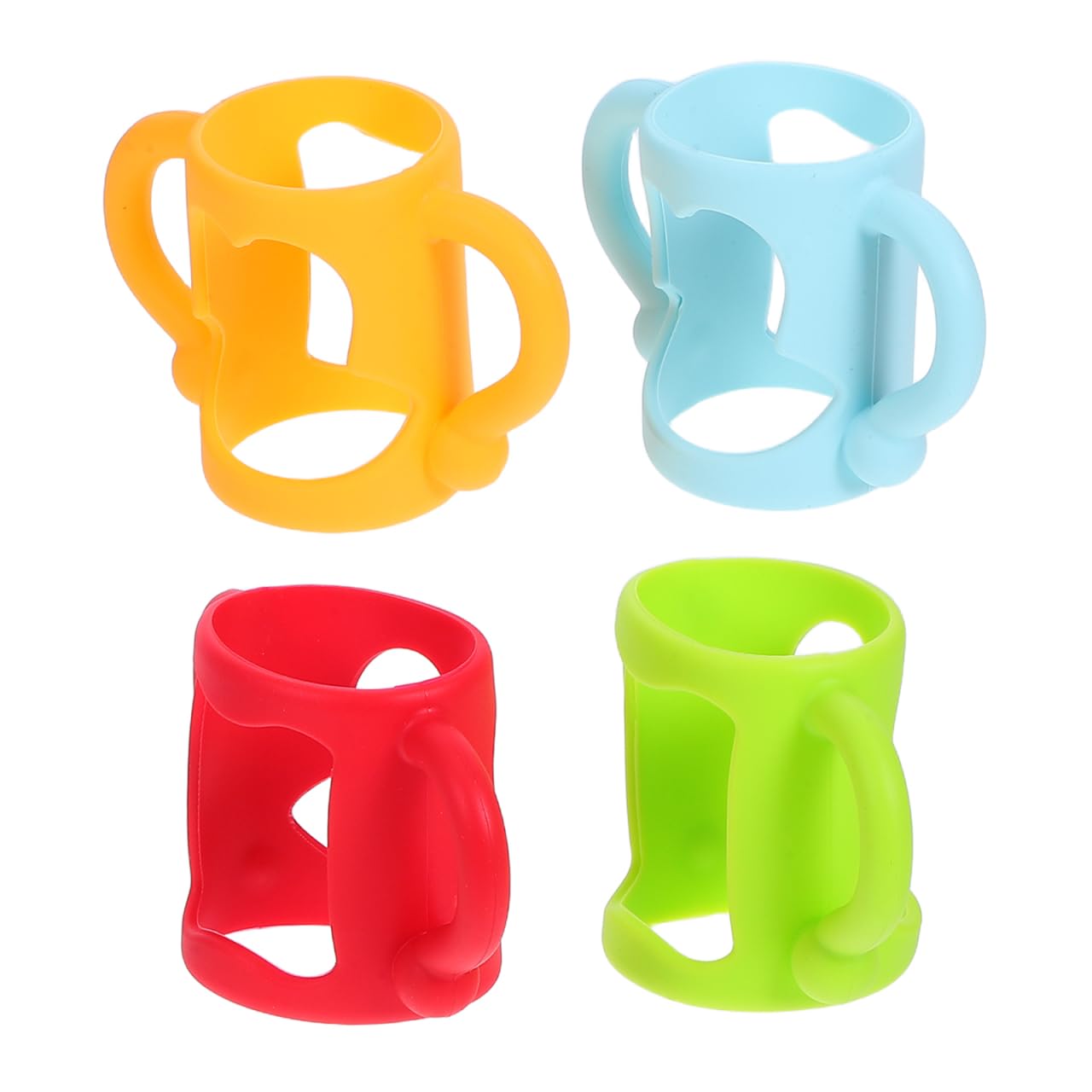 BESPORTBLE 4pcs Silicone Feeding Bottle Handles Grip Food Grade Ergonomic Bottle Sleeve Non Slip for Easy Feeding