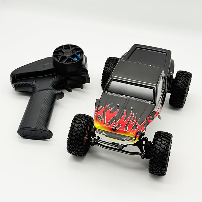 Image of furitek Terra COMP - 1 /18 RTR Crawler - Remote Control Car, RC Rock Crawler 1 /18 Scale w Carbon Fiber Chassis n 2-in-1 Outrunner Brushless System for Adults, RC Hobbyists (Black Flame (w Digiboard))
