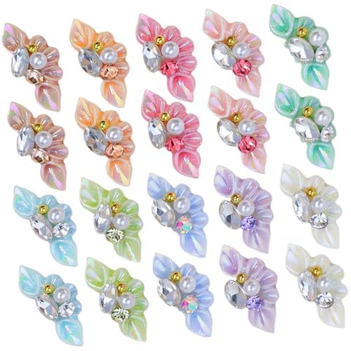 NULYLU Flower Stickers for Nails DIY Nail Accessories Fingernail Stickers Gems