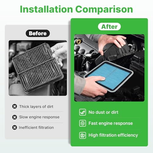 Image of 2PCS Engine Air Filter Fit for Subaru Outback 2005-2019, Forester 2009-2018, Impreza 2008-2016, Legacy 2005-2019, WRX 2013-2021 Air Filter Replacement Engine Filter Car Accessories# 16546AA090