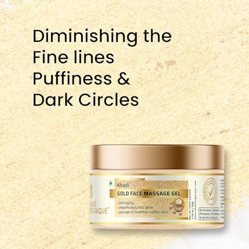 Image of Khadi Organique Gold Face Massage Gel | Youthful & Radiant Skin | Suitable for All Skin Types - 50gm