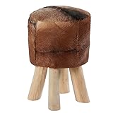 Pouf peau naturelle 4 pieds Casita FARMPOUFN1