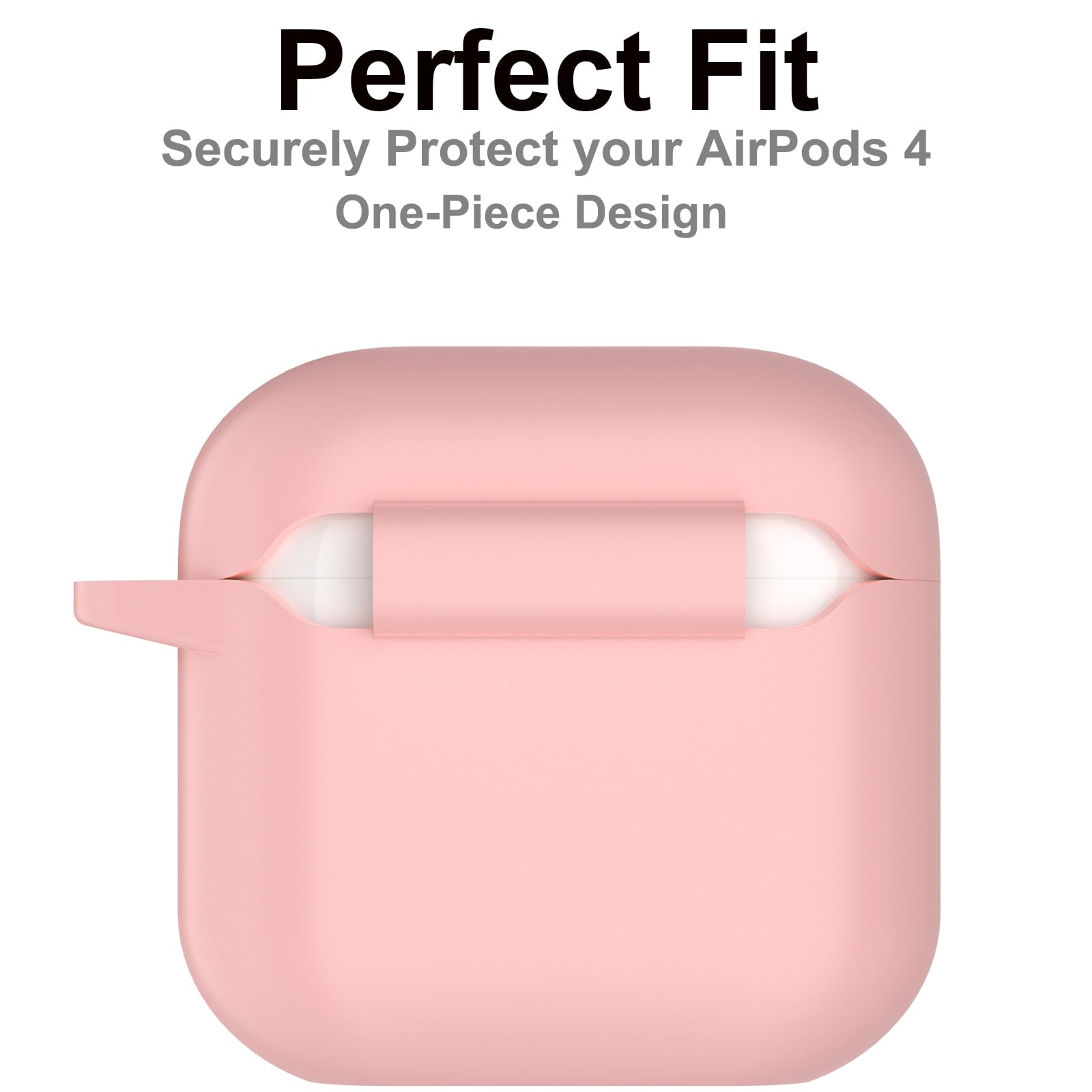 Custodia AirPods 4 2024 Nemteur - Silicone Con LED, Moschettone, Design Avocado