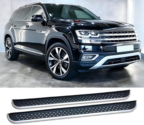 Juego de 2 estribos para VW Atlas 2017-2026 aluminio negro